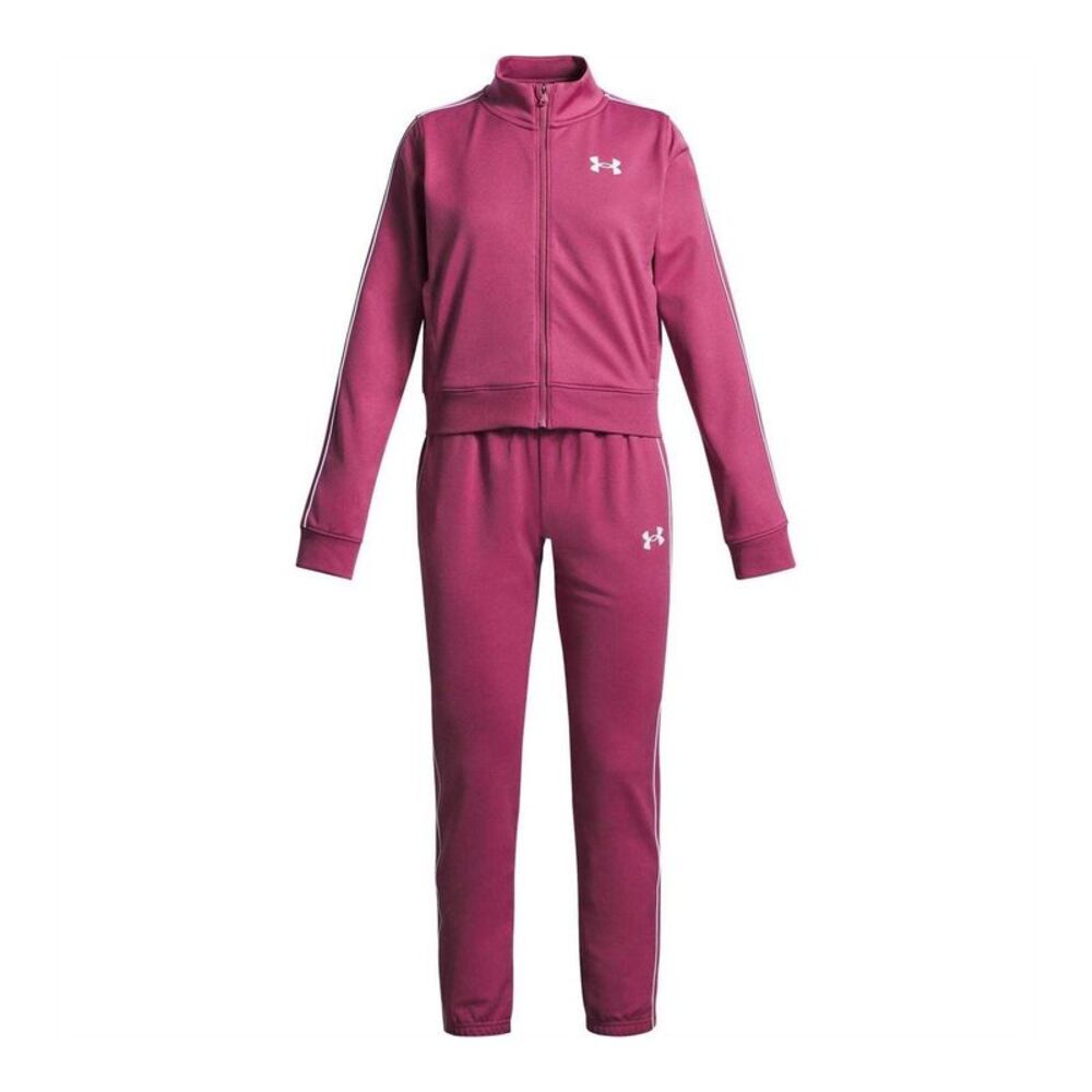 Under Armour Girls Icon Cropped Tracksuit Set / Red